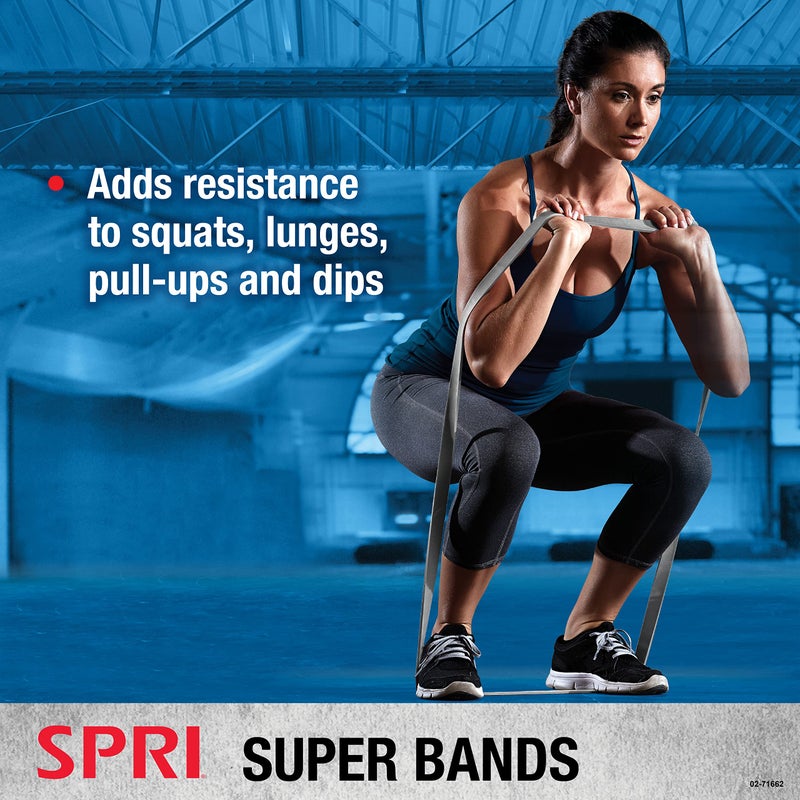 SPRI Superbands - Resistance Band for Assisted Pull-ups, Core Fitness, and Strength Training Resistance Exercises - Versatile Tool for Flexibility, Stamina, and Balance - 1", Red - Image 1